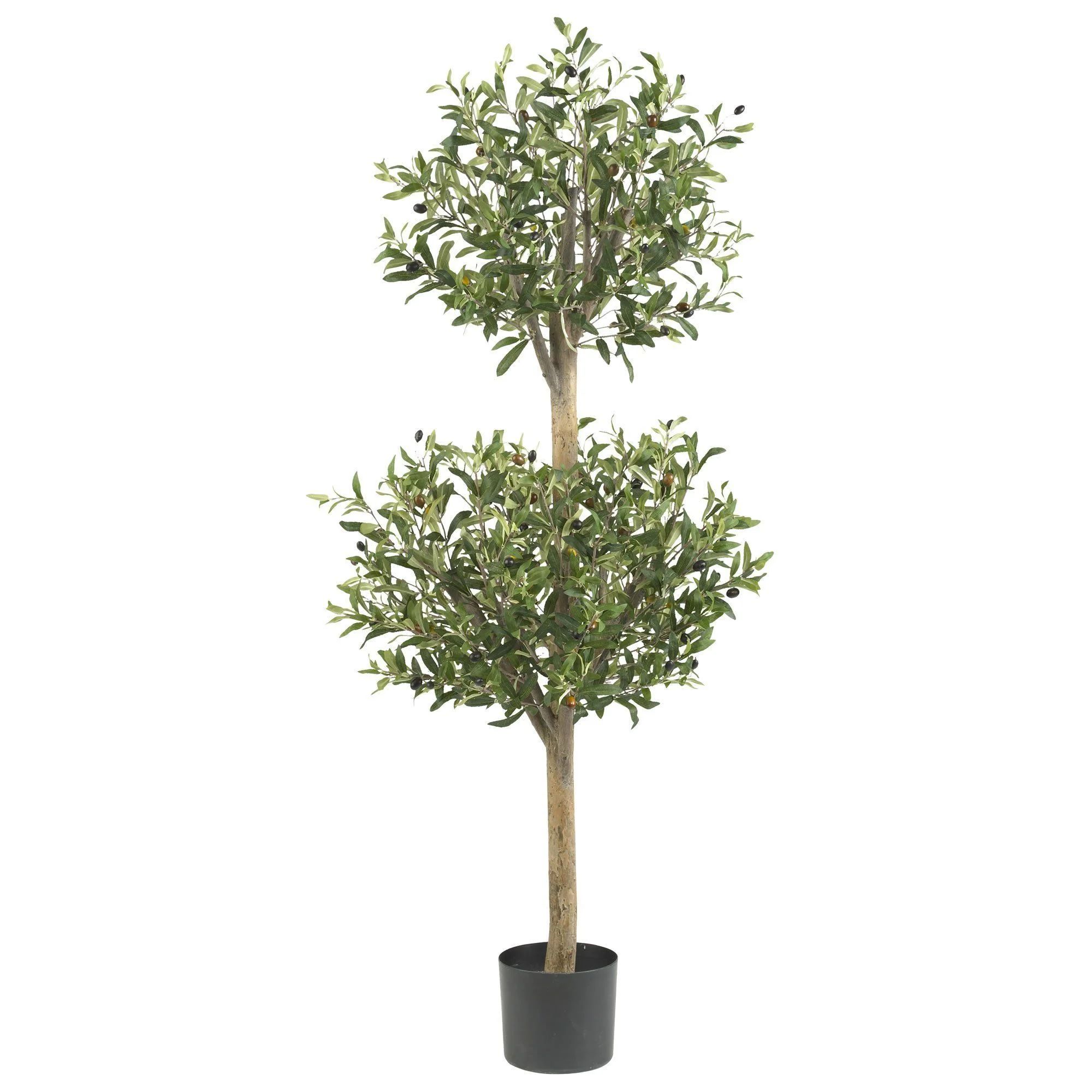 4.5' Olive Double Topiary Silk Tree | Nearly Natural | Nearly Natural