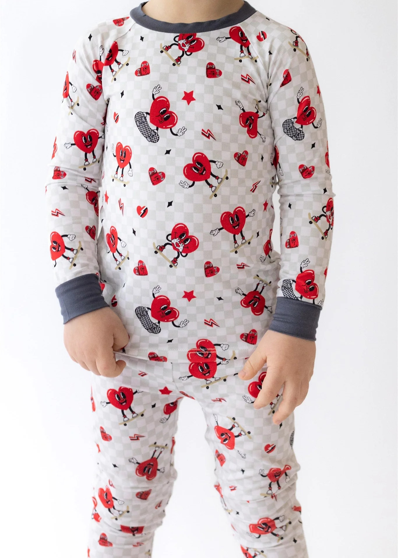 Skater Hearts Two-Piece Pajamas | Tiny Jams