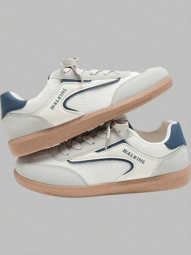 DareSee Zapatillas Casuales Para Mujer, Diseño De Color Block De Parchwork De Primavera/Otoño 2025, Suela Plana A Juego Con Todo, Zapatos Casuales Cómodos Y Versátiles Minimalistas Blancos, Zapatos De Estudiante, Zapatos Retro Para Festivales De Música Y Y2K, Vuelta Al Cole, Otoño, Navidad, Invierno, Regalos De Navidad | SHEIN