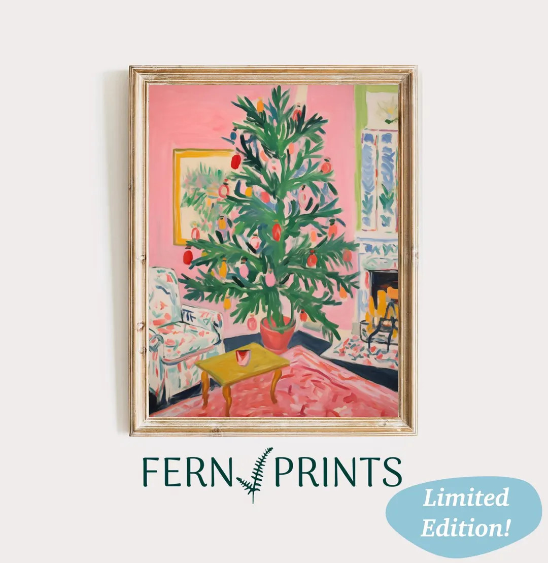 Christmas Tree Painting Inspiring Christmas Art Print Homely Artprint Artful Holiday Art Colorful... | Etsy (US)