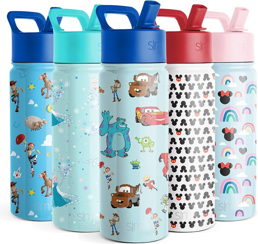 Simple Modern Disney Pixar Kids Water Bottle with Straw Lid | Reusable Insulated Stainless Steel ... | Amazon (US)