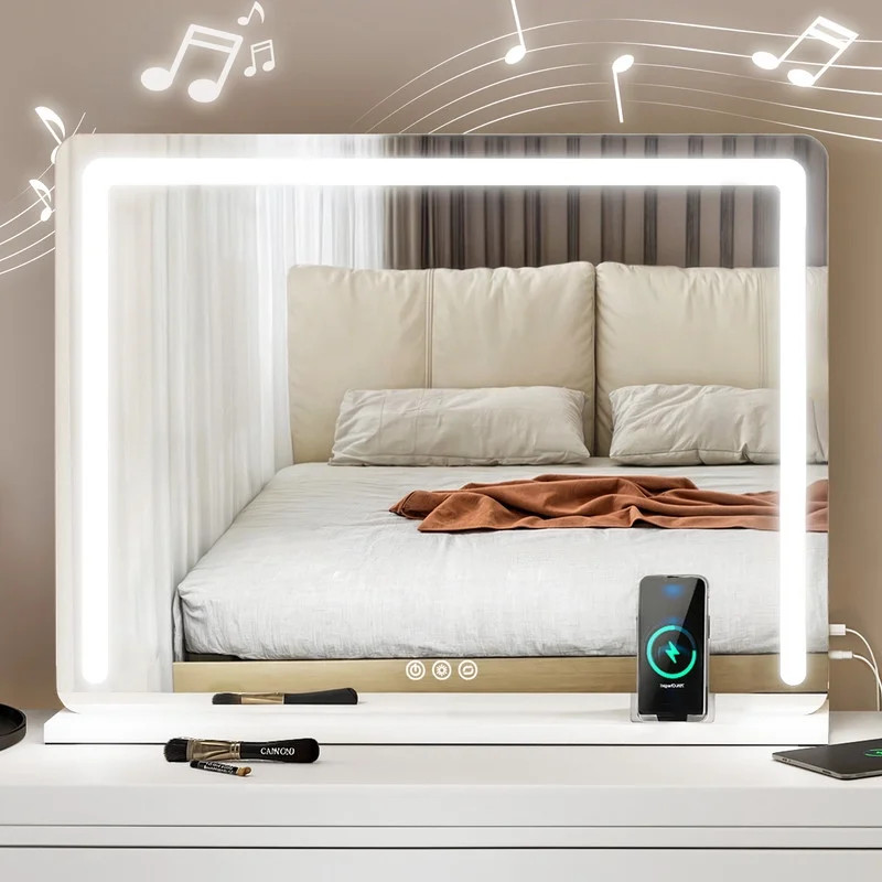 Uforic 32''x24'' Vanity Mirror with LED Lights & USB, Vanity Makeup Mirror with Bluetooth Tableto... | Walmart (US)