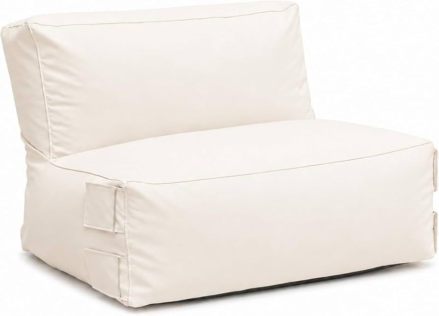 Modular Outdoor Bean Bag Chair with Backrest – 600D Water-Resistant Oxford, High-Density Foam, Dual-Chamber Independent Cushions, Armless Middle Chair, Easy to Move, Patio & Balcony Lounger | Amazon (US)