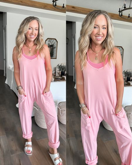 Amazon fashion Amazon finds pink jumpsuit size small, hot shot lookalike jumpsuit, bump friendly, Amazon summer outfit 

#LTKOver40 #LTKFindsUnder50