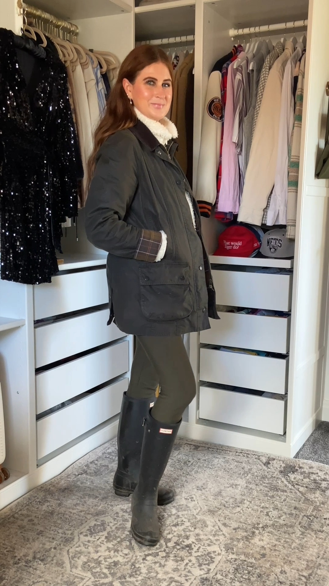 3 effortless and chic autumn capsule wardrobe outfit ideas you can actually wear that are timeless, minimal, and easy to mix and match for Autumn. 🍂🤎🌳 #LTKAutumn autumn outfits, wax jacket, black tailored shorts, hunter boots, Barbour jacket 

#LTKOver40 #LTKStyleTip