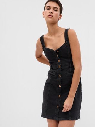 Button-Front Denim Mini Dress with Washwell | Gap (US)