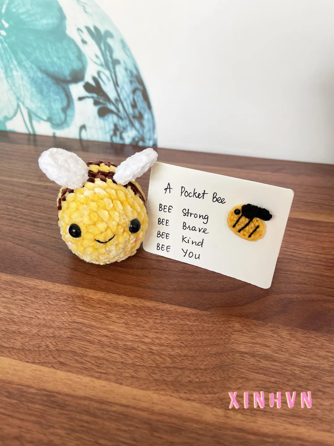 Cute Crochet Bee Plusie, Pocket Bee, Bumble Bee, Emotional Support Bee, Table/ Desk Decor - Etsy | Etsy (US)