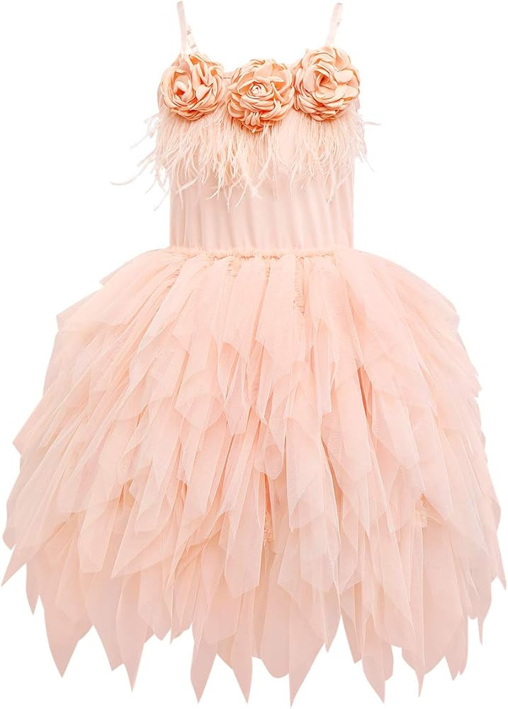 IBTOM CASTLE Kids Swan Princess Dance Costume Feather Ballerina Dress for Baby Girl Pageant Party... | Amazon (US)
