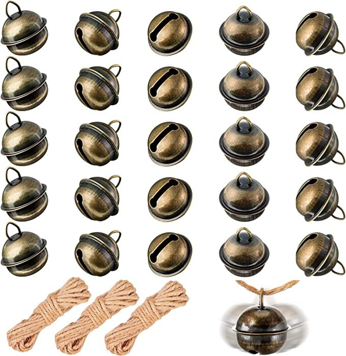 Amazon.com: 100 Pieces Christmas Bells 22mm Vintage Craft Bells Decorative Brass Bells Hanging Br... | Amazon (US)