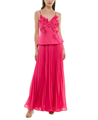 Women's Embellished Pleated-Skirt Sleeveless Gown | Macy's