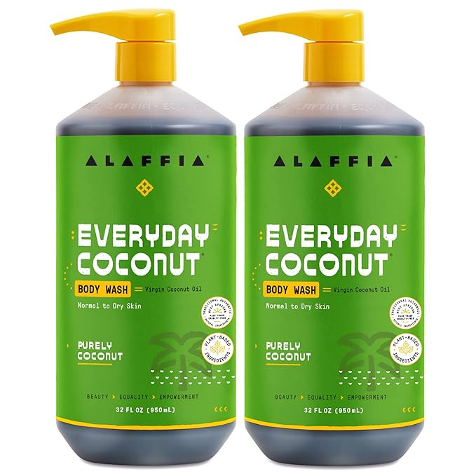 Alaffia Body Wash, Everyday Coconut, 2-Pack – Moisturizing Soap with Nourishing Coffee Berry Ex... | Amazon (US)