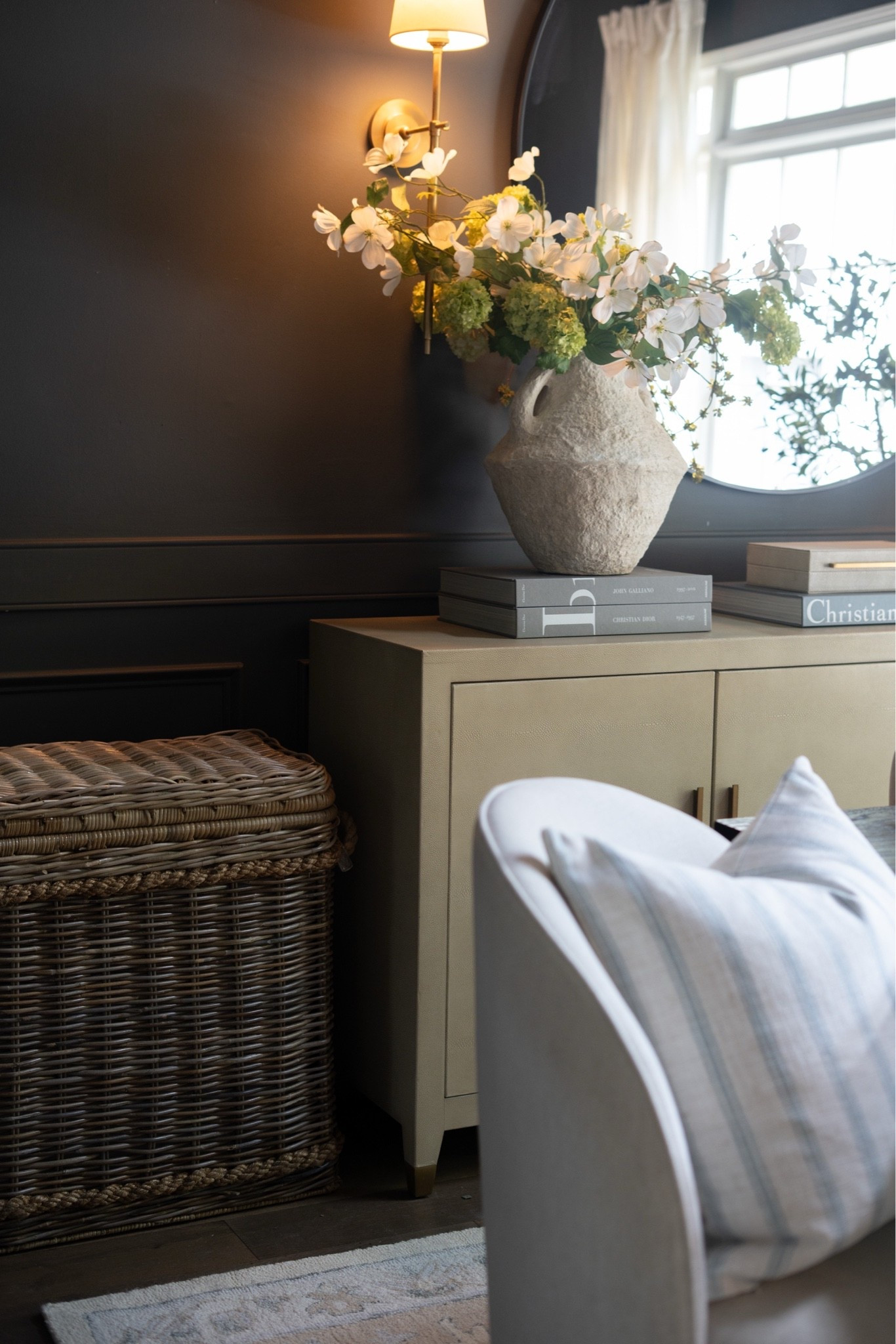 Proof that the smallest corners can make the biggest impact. Layered textures, neutral tones, and organic elements come together to create a warm, elevated space that feels both timeless and inviting!!

#LTKHome #LTKSeasonal #LTKOver40