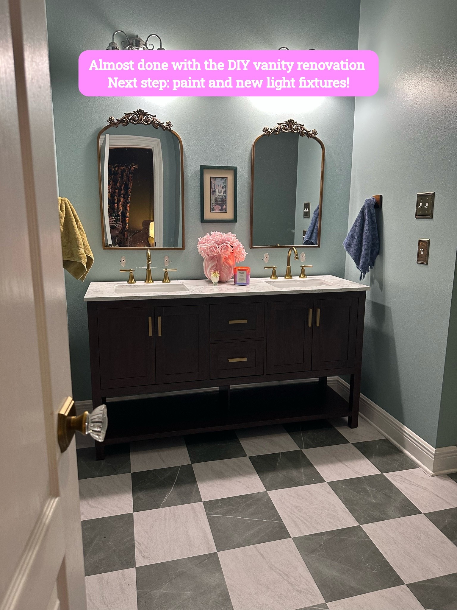 Making such great progress on our diy bathroom renovation! I’m so thrilled to not have pedestal sinks anymore. ☺️ The flooring was so simple to put in. The vanity is gorgeous! We’ve had the mirrors for over 2 years and they’ve held up great!

#LTKmomlife #LTKSaleAlert #LTKHome