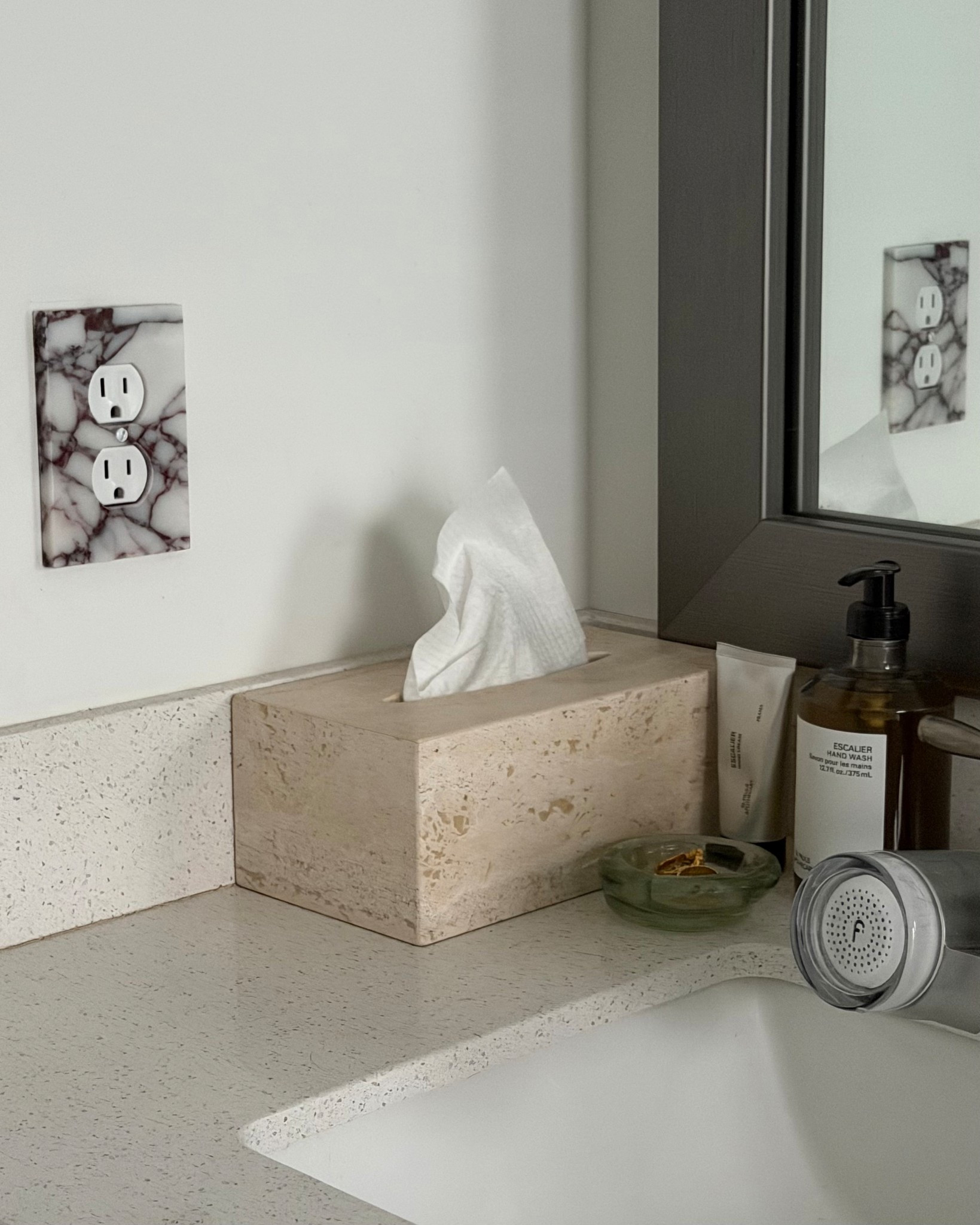 travertine tissue holder for face towels!! 

#LTKHome