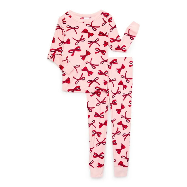 Holiday Time Girls Tight Fit Christmas Pajamas Set, 2-Piece, Sizes 4-10 | Walmart (US)
