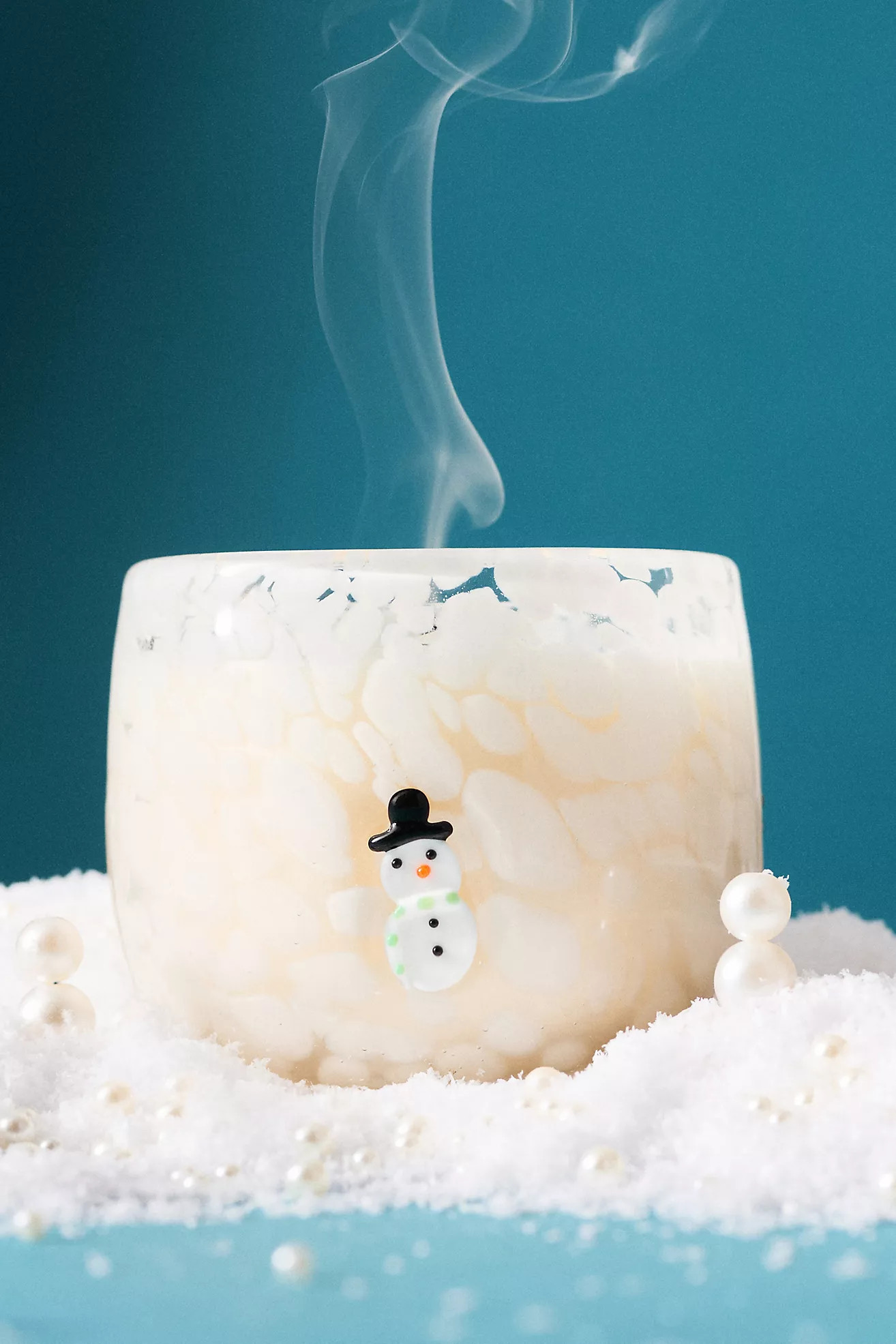 Snowman Festive Icon Woody Vanilla Bean & Balsam Glass Candle | Anthropologie (US)