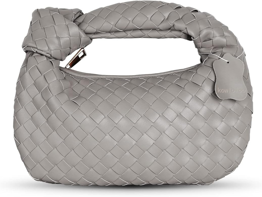 Kowloloo Knoted Women Handbag PU Leather Woven HandBag Fashion Shoulder Bag Purse Woven Handmade ... | Amazon (CA)