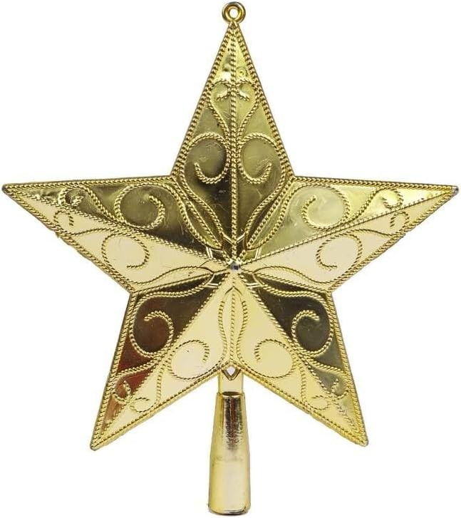 YYCRAFT Star Chirstmas Tree Topper 6 Inch Christmas Decoration,Gold | Amazon (US)