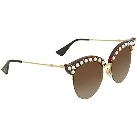 Gucci Brown Gradient Cat Eye with Pearls Sunglasses GG0212S 002 53 | Walmart (US)