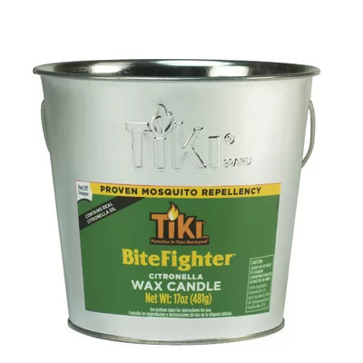 TIKI® Brand BiteFighter™ 17 Ounce Citronella Wax Candle Metal Bucket Silver | Wayfair North America