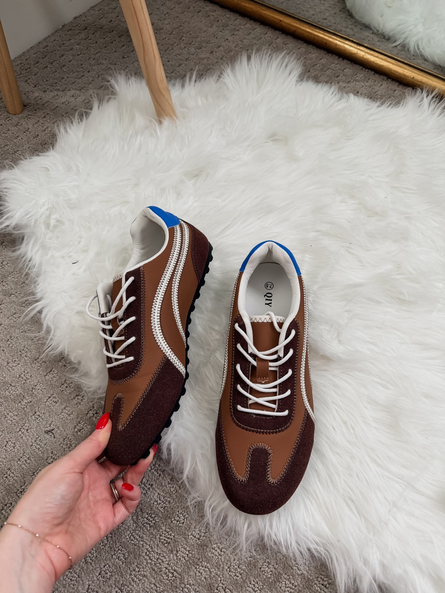 Chocolate brown sneakers. Cute and comfy! Fit true to size. 

#LTKSeasonal #LTKSaleAlert