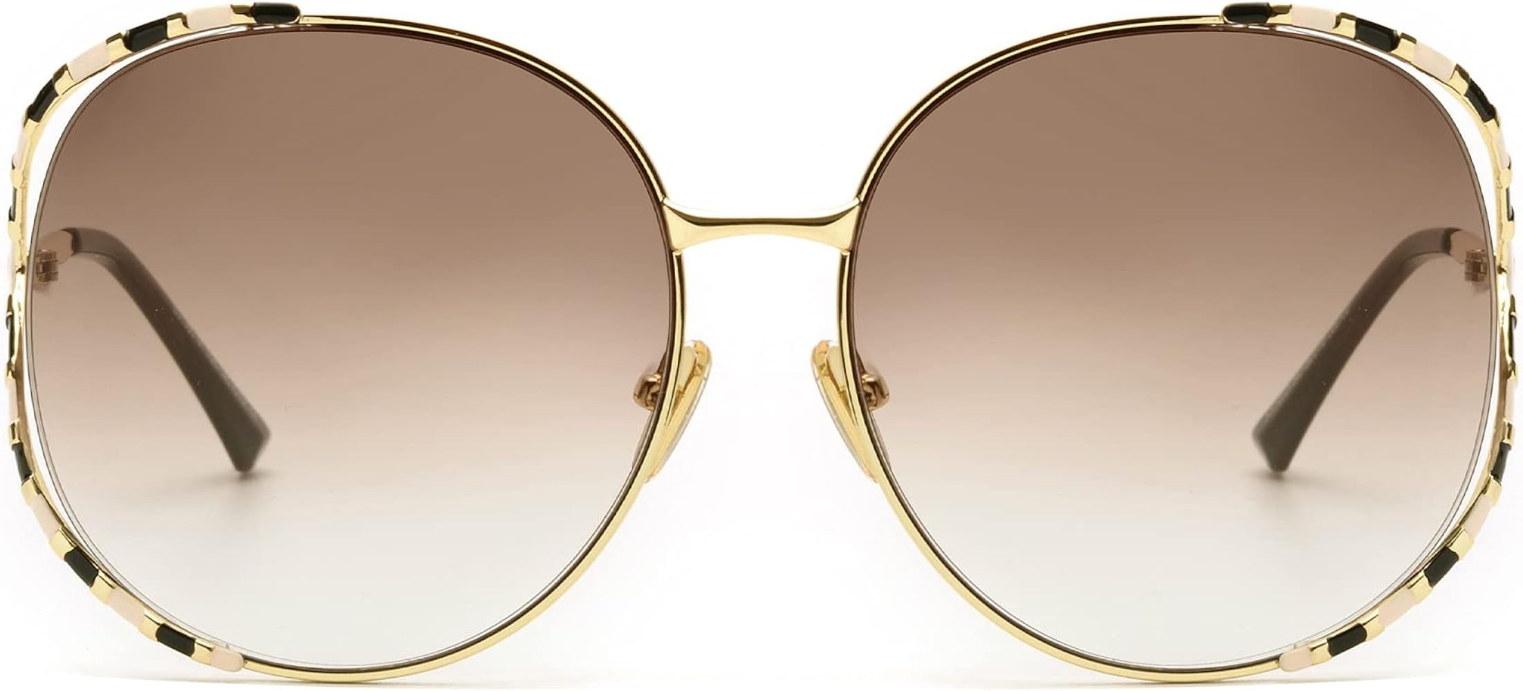 GLINDAR Oversized Sunglasses for Women Fashion Gradient Shades UV400 Protection | Amazon (US)