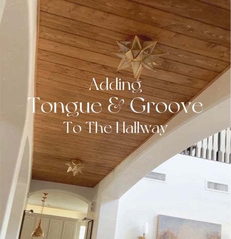 Adding tongue & groove to this hallway ceiling added some much needed warmth to this space❤️ Easily one of my favorite projects 😍
.
#tongueandgroove 

#LTKSeasonal #LTKhome #LTKunder100