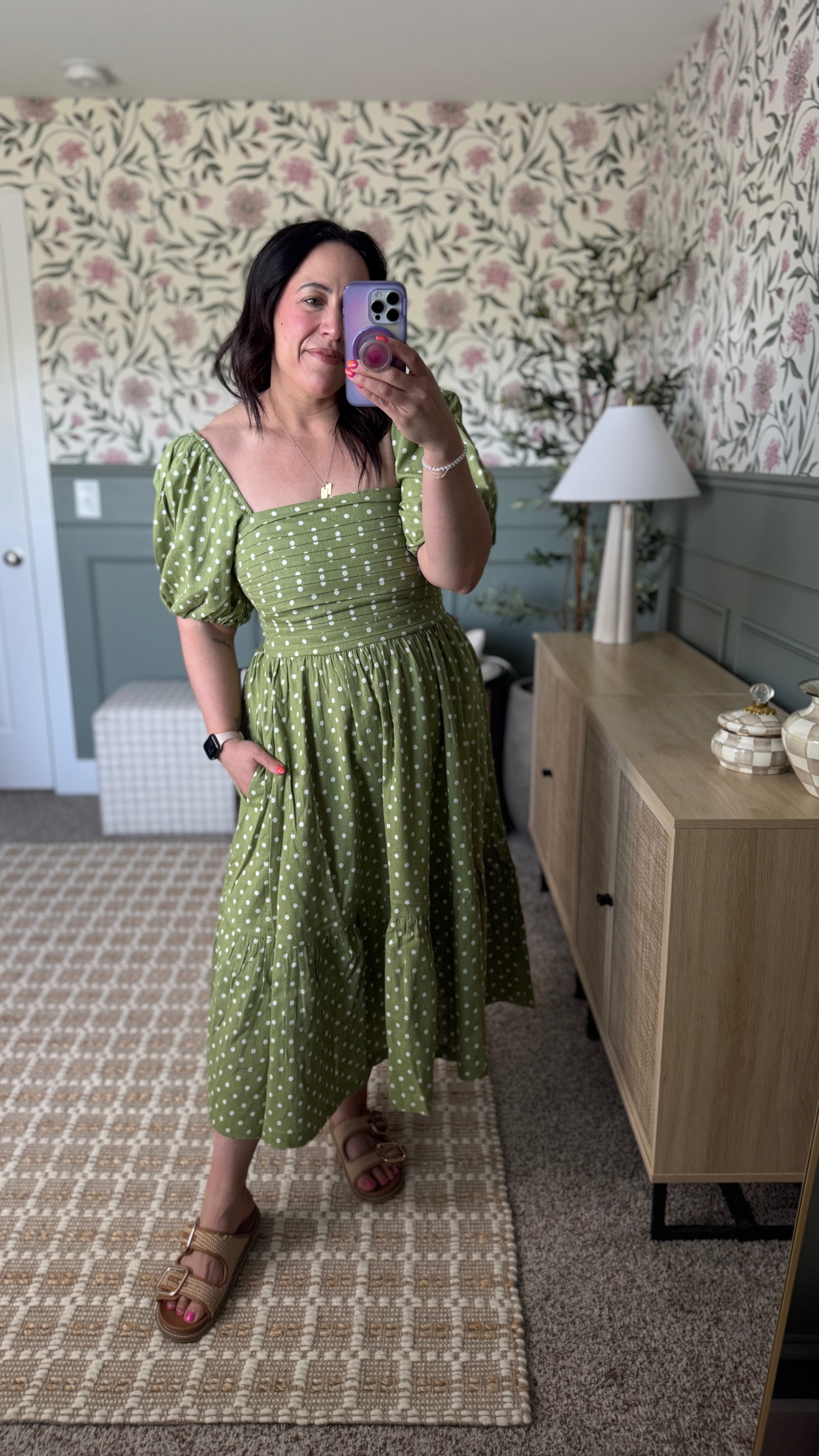 One of my favorite styles of dresses as a midsize girl! Wearing size medium in the cutie midi dress in green polka dots! 

Beach dress, Easter dress, spring fashion, wedding guest dress 

#LTKMidsize #LTKFindsUnder50 #LTKSaleAlert