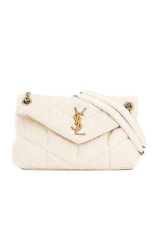 Saint Laurent Small Loulou Puffer Tweed Chain Bag in Craie | FWRD | FWRD 