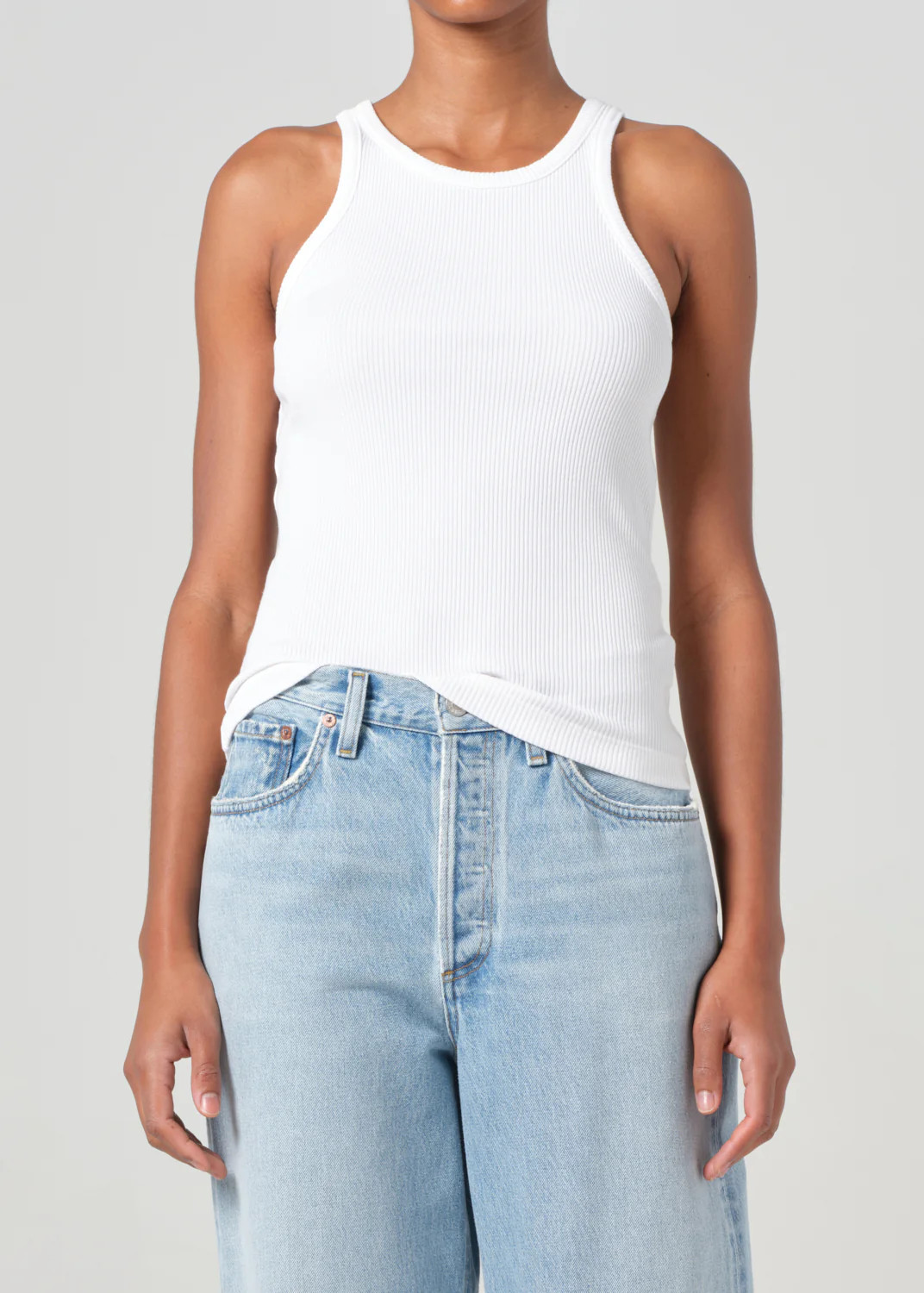Rayne Tank in White | AGOLDE