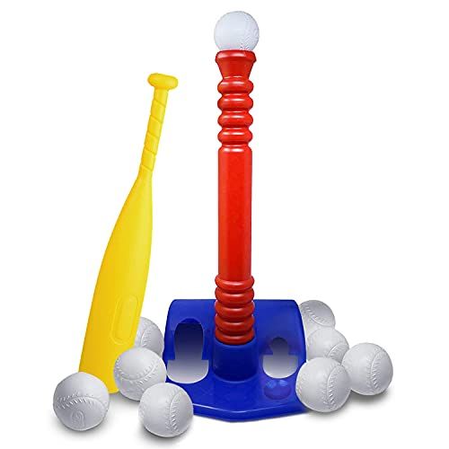 ToyVelt TBall Set For Toddlers 9 Balls - Kids Baseball Tee Game For Boys & Girls Ages 1- 10 Years | Amazon (US)