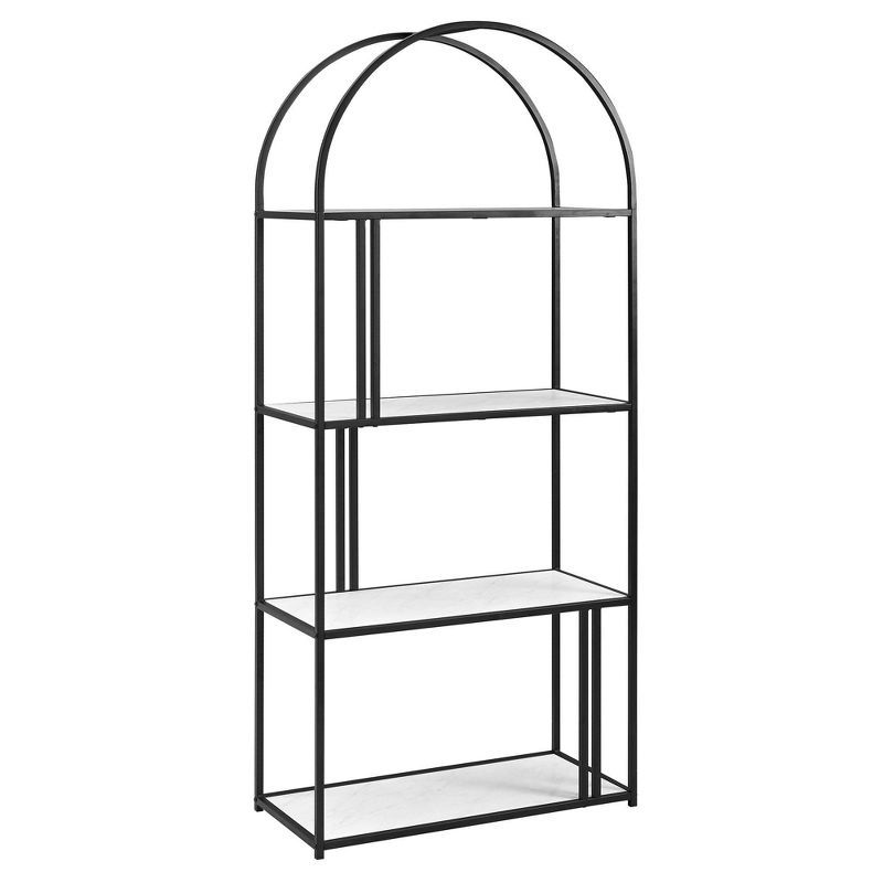 68" Modern 4 Shelf Arched Bookcase Plant Stand with Metal Accents - Saracina Home | Target