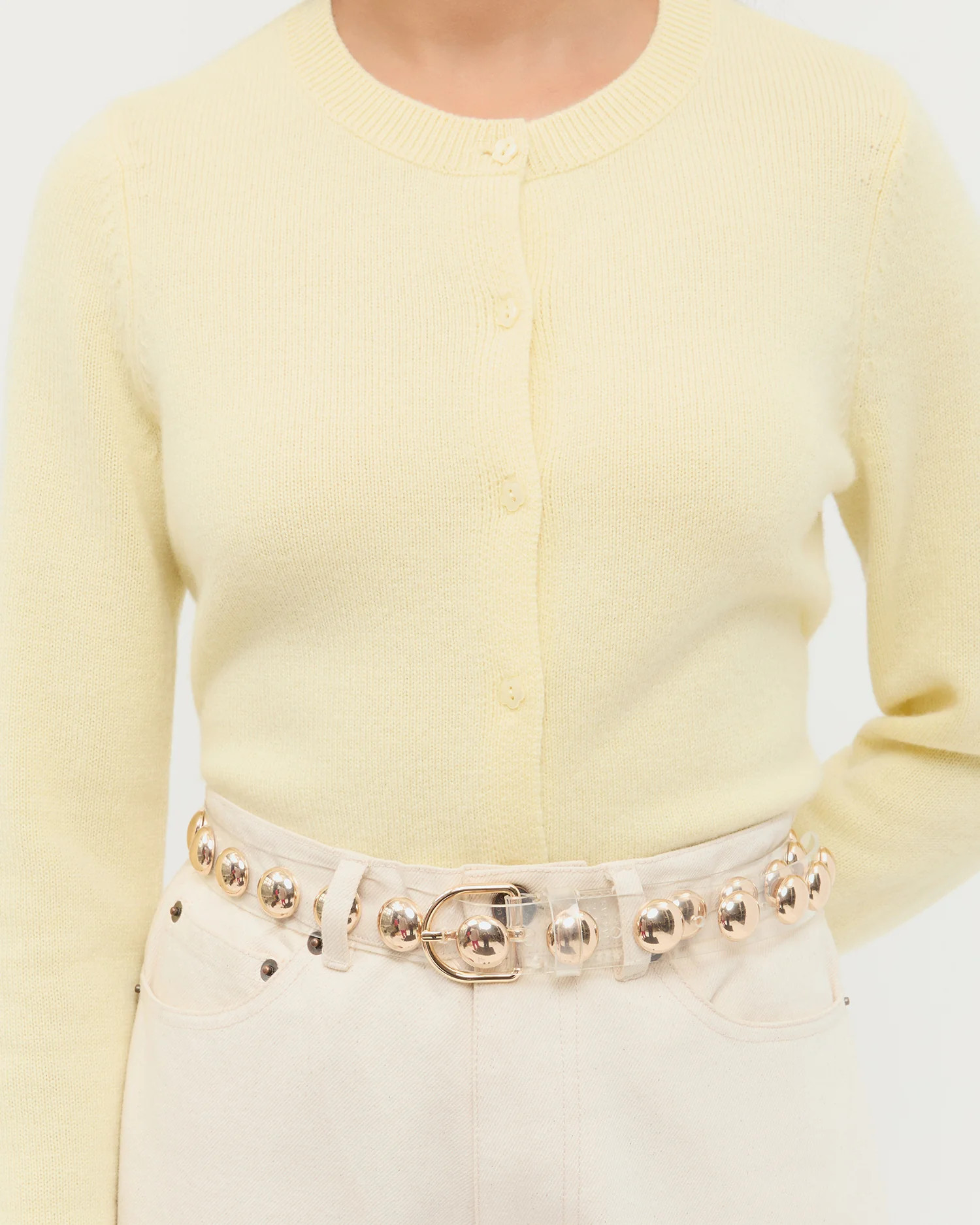 Issa Clear/Champagne Studded Belt | Loeffler Randall