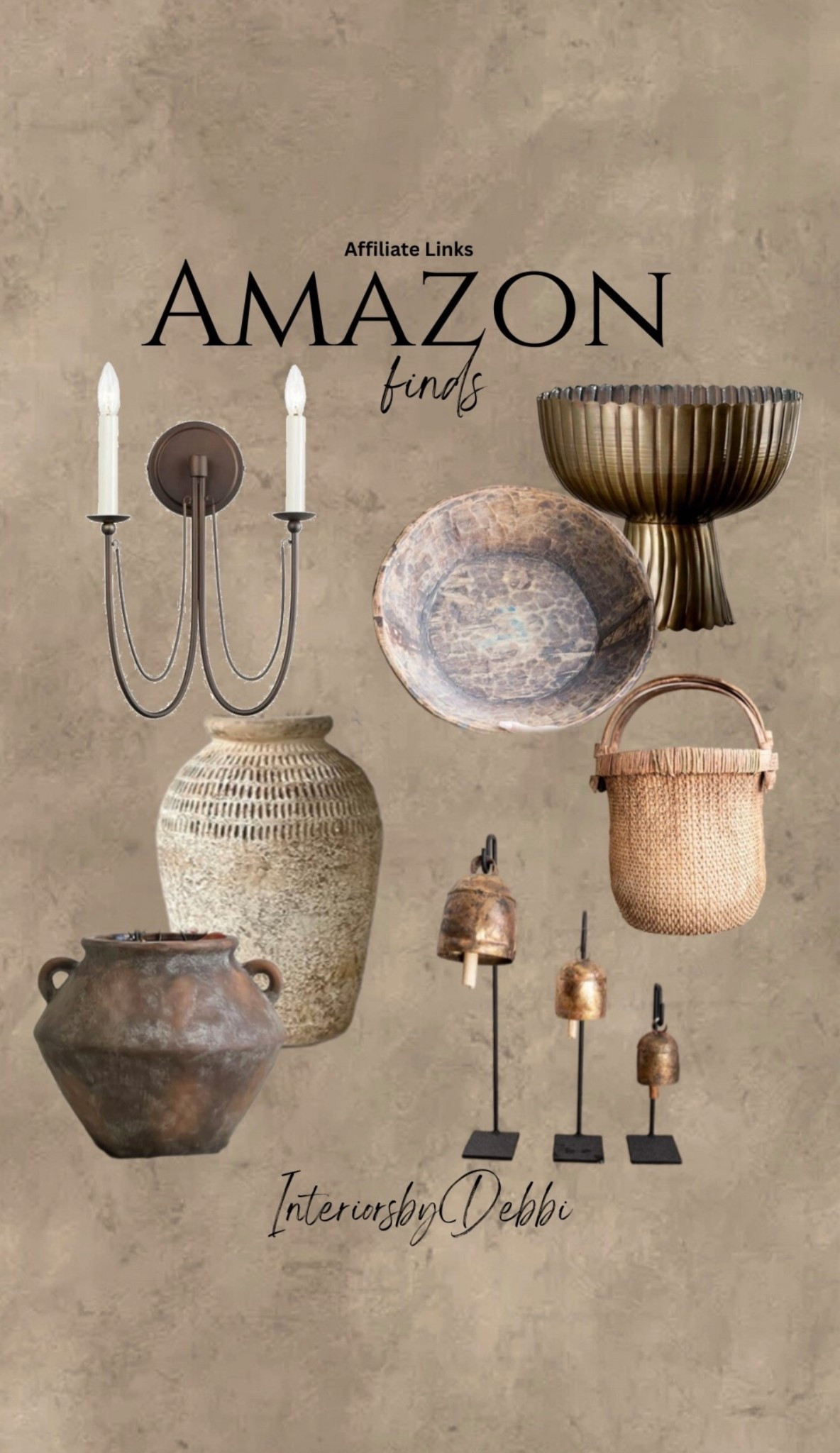 Amazon Finds
Vases, bells, sconce, wood bowl, transitional home, modern decor, amazon find, amazon home, target home decor, mcgee and co, studio mcgee, amazon must have, pottery barn, Walmart finds, affordable decor, home styling, budget friendly, accessories, neutral decor, home finds, new arrival, coming soon, sale alert, high end look for less, Amazon favorites, Target finds, cozy, modern, earthy, transitional, luxe, romantic, home decor, budget friendly decor, Amazon decor #amazonhome #founditonamazon

#LTKHome #LTKSummerEdit #LTKSeasonal
