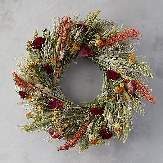 Flax and Safflower Bouquet Wreath | Terrain