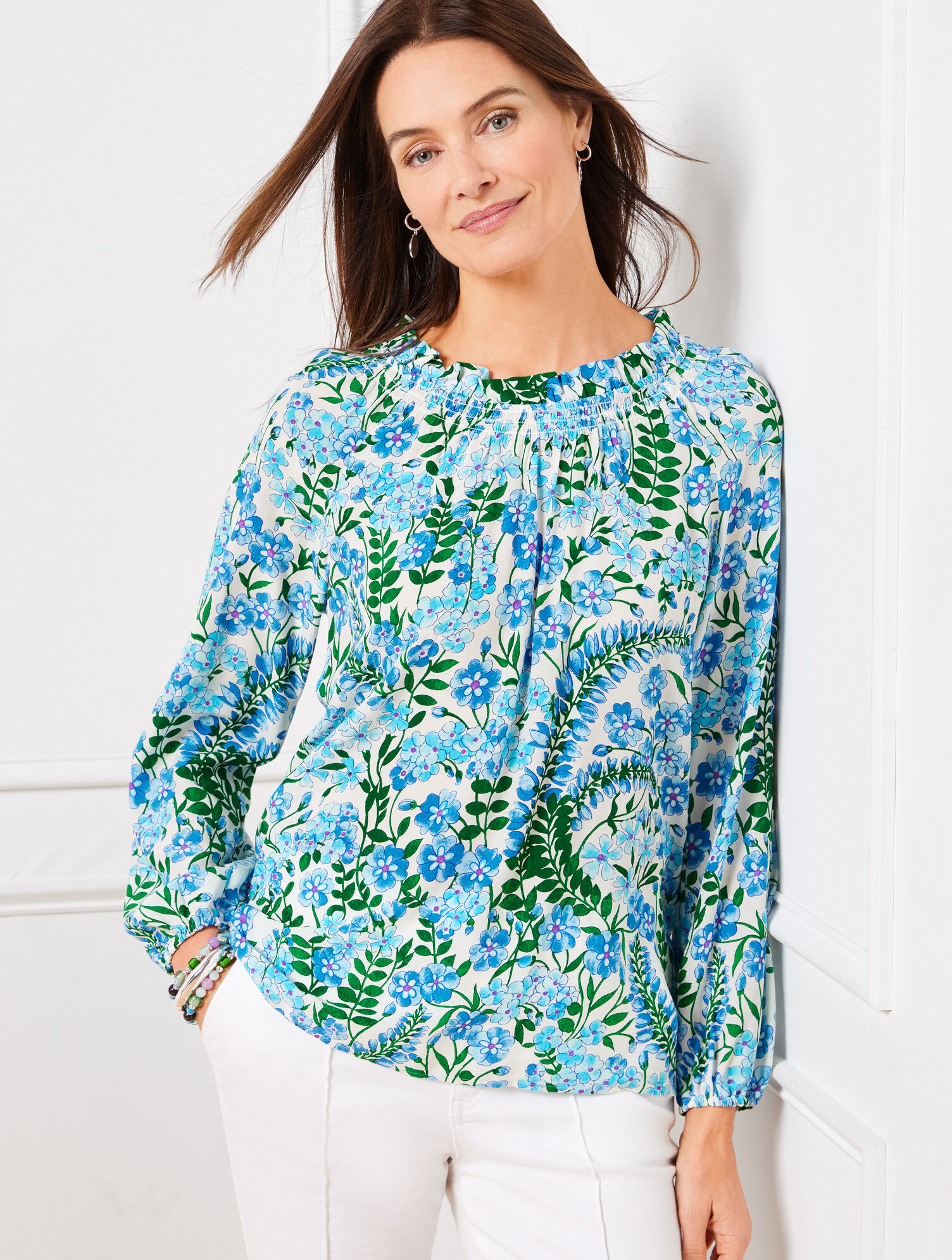 Smocked Blouse - Climbing Floral | Talbots