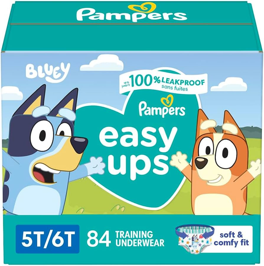Pampers Easy Ups Boys & Girls Bluey Potty Training Pants - Size 5T-6T, One Month Supply (84 Count... | Amazon (US)