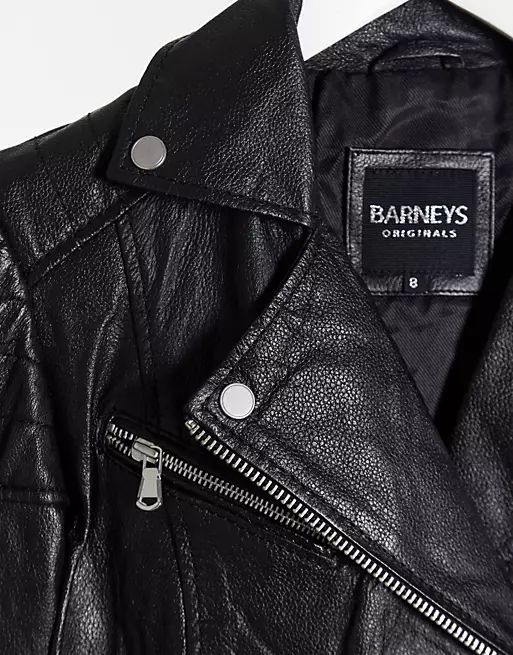 Barney's Originals Tall Clara real leather jacket | ASOS (Global)