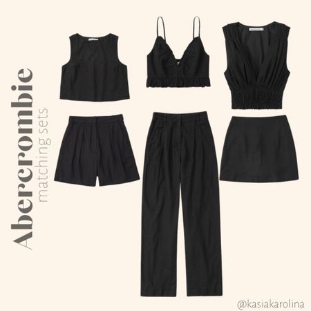Black linen matching sets to mix and match! 

#LTKstyletip #LTKsalealert