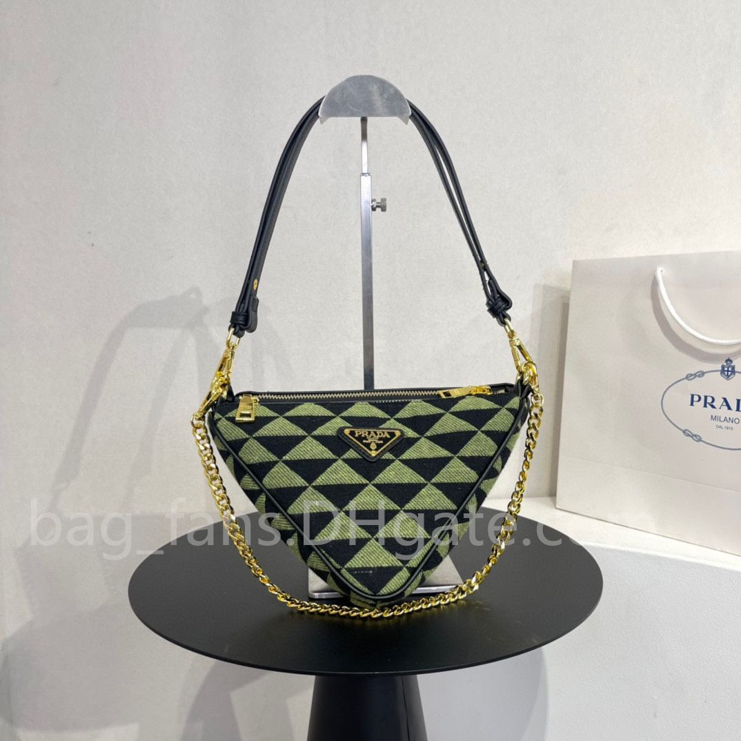 Prada Dupe Handbags Woven Embroidery Bags with Plaid Fashion Women Shoulder Bag 25x13x13.5cm | DHGate
