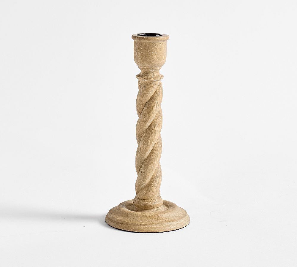 Altair Wood Candle Holder | Pottery Barn (US)