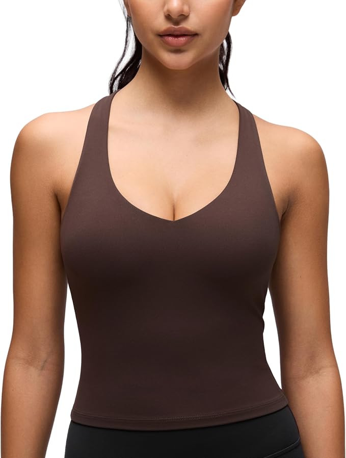 CRZ YOGA Butterluxe V Neck Crop Tank Tops | Amazon (US)