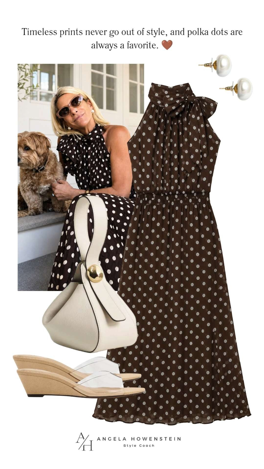 This polka dot midi dress is effortlessly elegant and so easy to wear. The feminine bow-tie neckline, flowy silhouette, and timeless print make it perfect for luncheons, weddings, date nights, and fall transitions. It's one of those classic dresses you'll reach for year after year.

❤️ Heart = Support my posts
📌 Save = Get sale & restock alerts
🛍️ Follow me on LTK for more effortless style inspiration. 

 #LTKootd #LTKSeasonal #LTKOver40