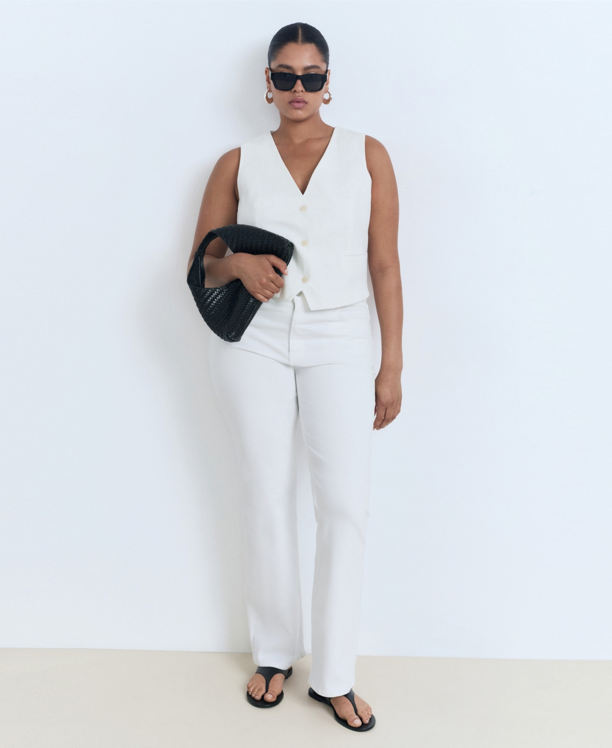 Mango Women's Fiona Flared Mid-Rise Jeans - White | Macy's