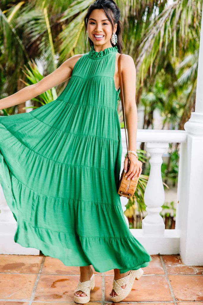 Come To Me Green Tiered Midi Dress | The Mint Julep Boutique