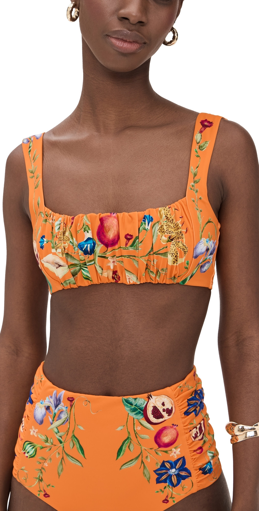 ALÉMAIS Flores Balconette Top Tangerine XXL | Shopbop