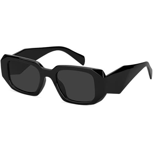 Haqptul Trendy Rectangle Sunglasses for Women Men Square Retro Vintage Hexagon Glasses 90S Y2K Sh... | Amazon (US)