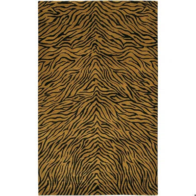 Caines Authentic Hand-Knotted Handmade Brown & Black Safari Tiger Stripe Wool Area Rug | Wayfair North America