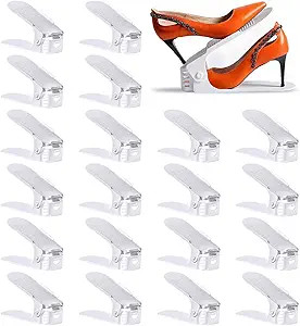Yashong Shoe Slots Organizer, 20PCS Adjustable Double Layer Stack Shoe Rack, 50% Space-Saving Sto... | Amazon (US)