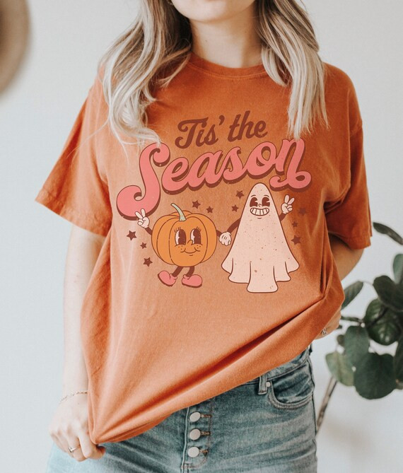 Retro Halloween Shirt Comfort Colors Graphic Tee Fall Shirts - Etsy | Etsy (US)
